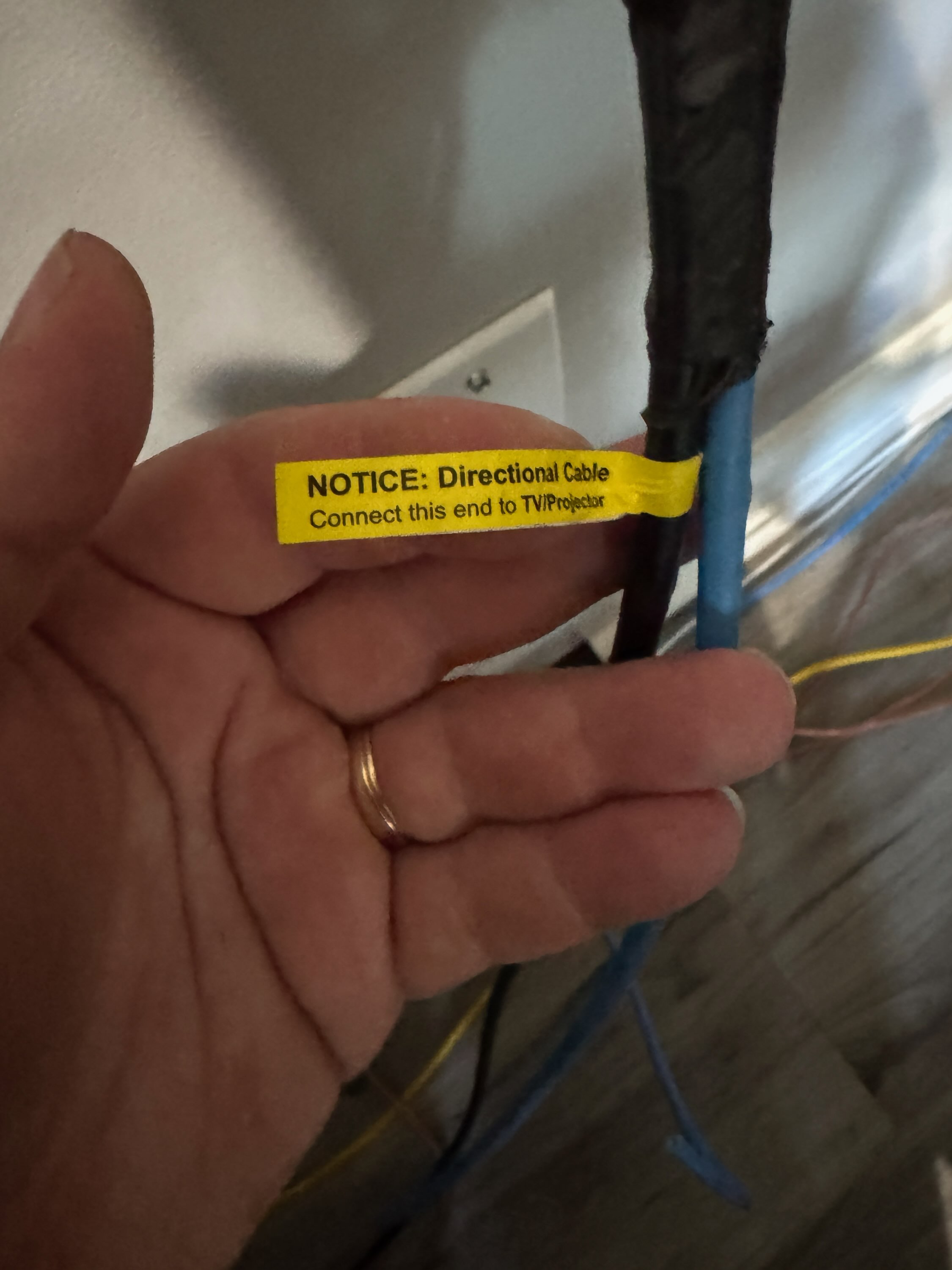 Directional active HDMI cable installed backwards during a Clarksville TN residential AV install